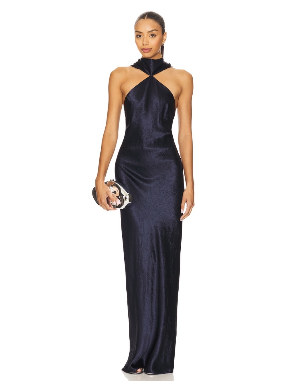 Amanda Uprichard Midnight Halter Maxi Dress - Medium